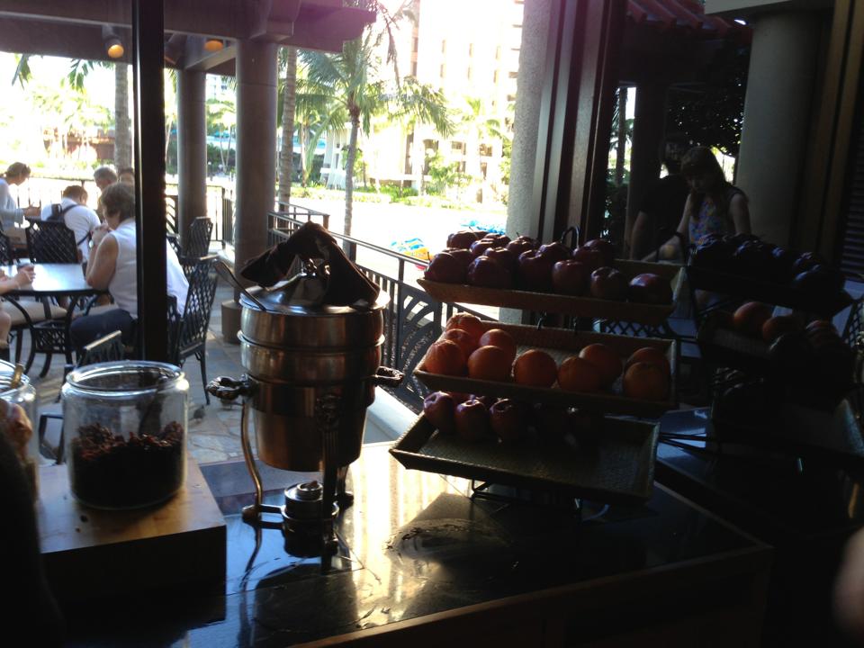 Fresh fruit & oatmeal.