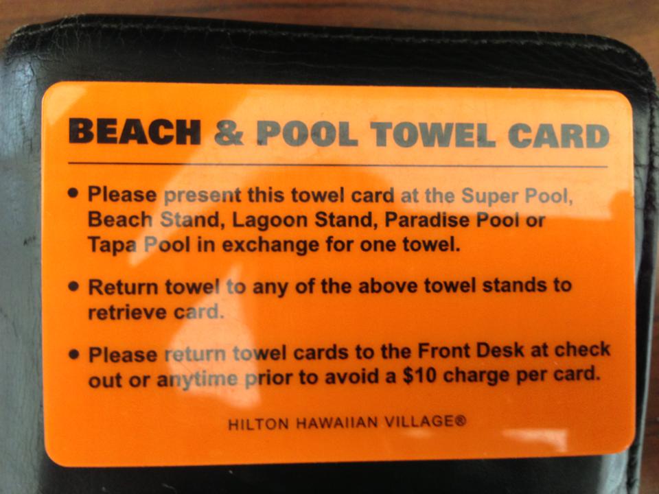 Beach & Pool Rental Card